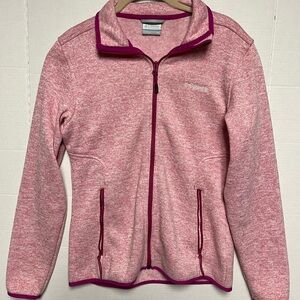 Columbia Pink Fleece Jacket with Stand-Up Collar